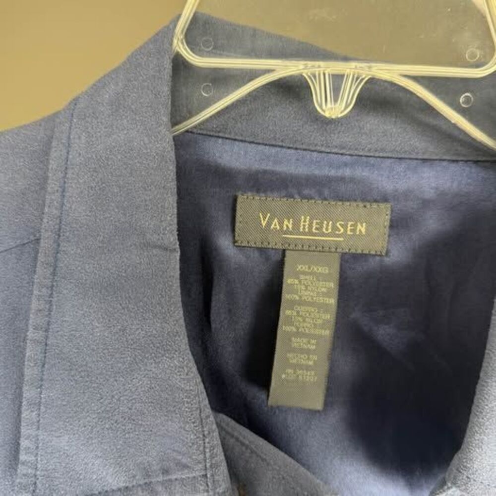 Van Heusen Blue Button Up Shirt Jacket XXL